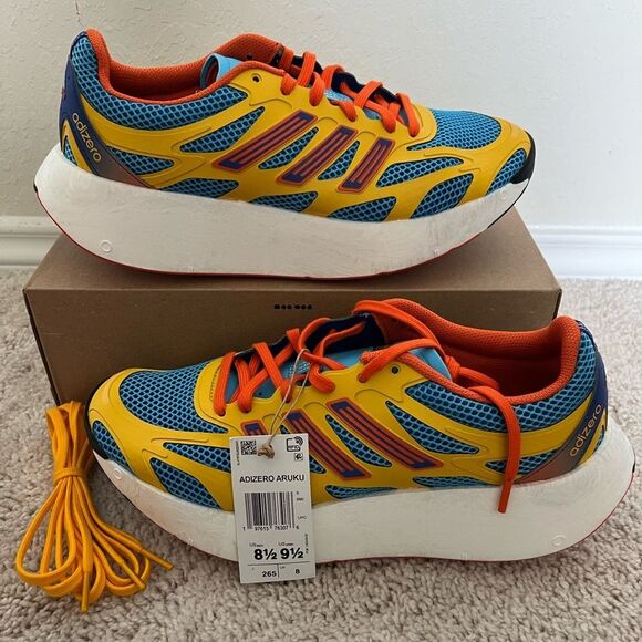 Adidas Adizero Aruku Running Shoes Yellow Blue - Picture 1 of 9